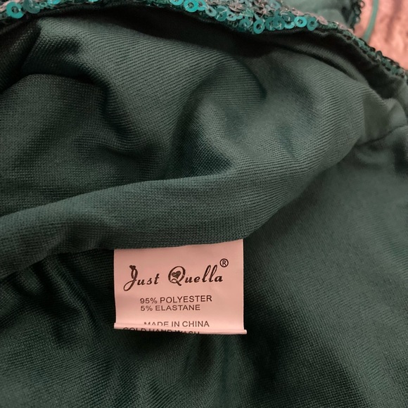 NWT Just Quella green sequin cut out, body cone, mini party dress size XS. - Picture 12 of 12